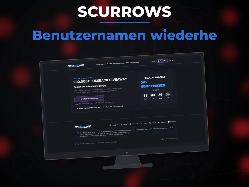 Scurrows - Benutzernamen wiederhe